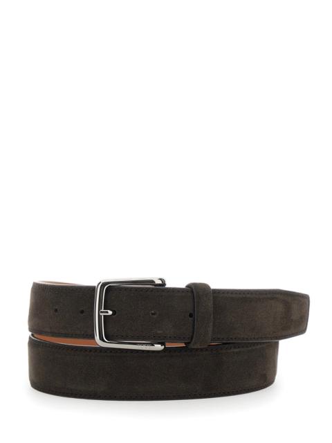 Tod's Tod's Men Suede Belt With Elegant Details Brown For Men