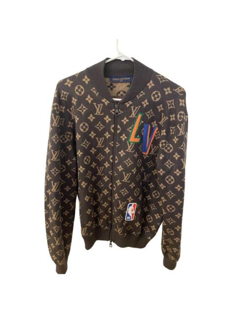 Louis Vuitton Louis Vuitton X NBA Monogram Wool Knit Jacket With Multicolor LV Logo & NBA Patc