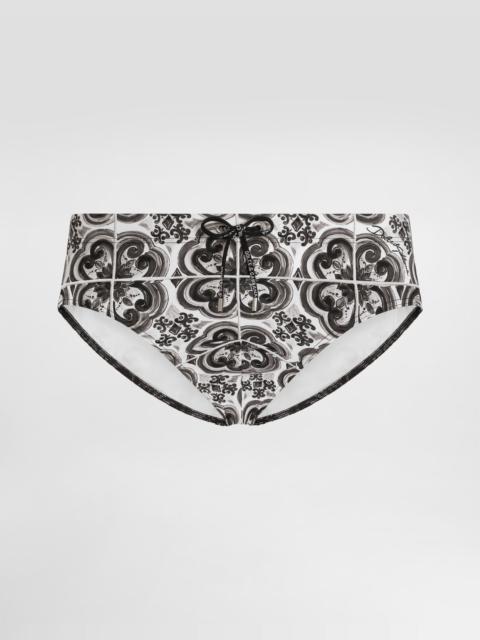 Majolica-print swim briefs