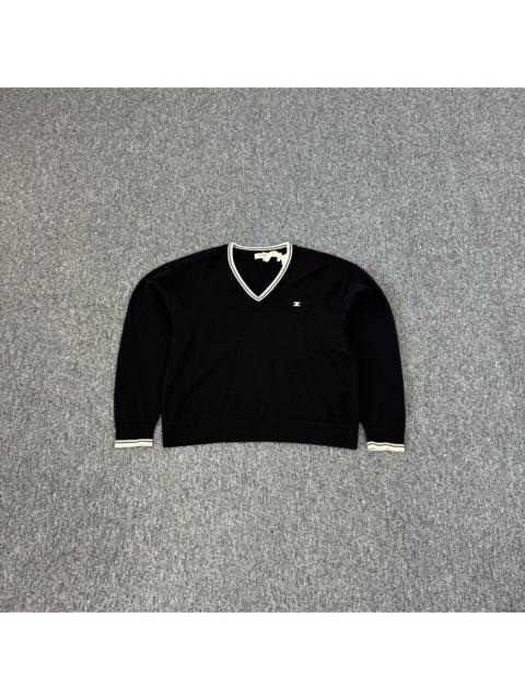 CELINE Celine triomphe V-neck sweater in wool - BLACK