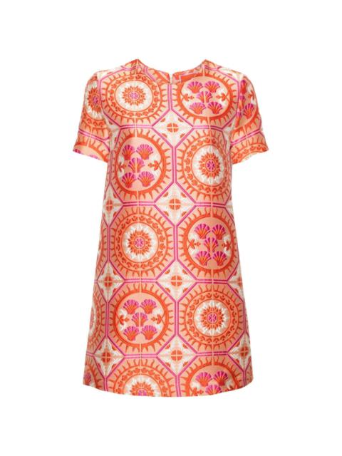 La DoubleJ Swing patterned-jacquard minidress