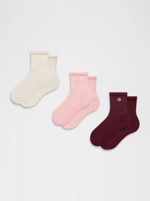 lululemon Unisex Daily Essential Quarter Socks *3 Pack