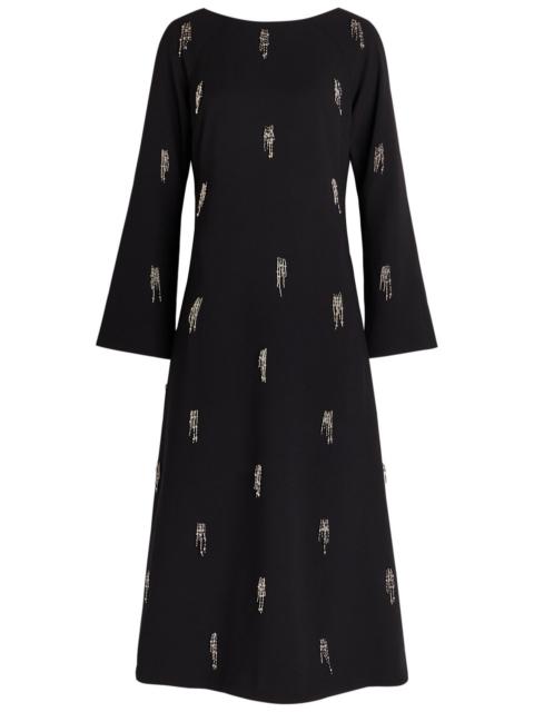 SIMKHAI Simkhai Coretta Embellished Crepe Midi Dress
