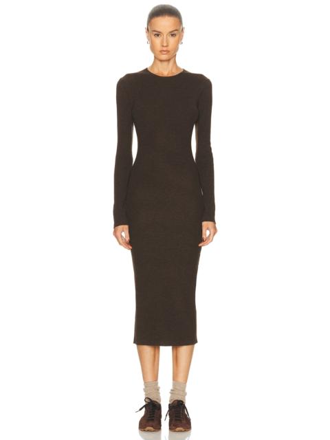 ESSENTIALS Rib Long Sleeve Dress