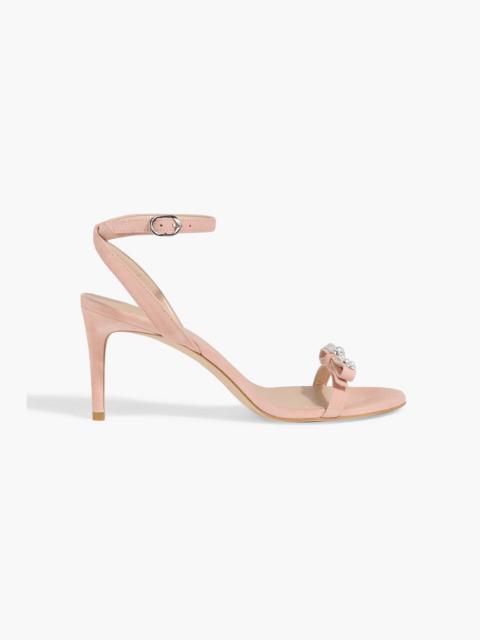 Stuart Weitzman Luella 75 faux pearl-embellished suede sandals