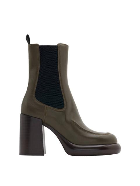 Burberry Burberry Womens Leather Wedge Chelsea Boots