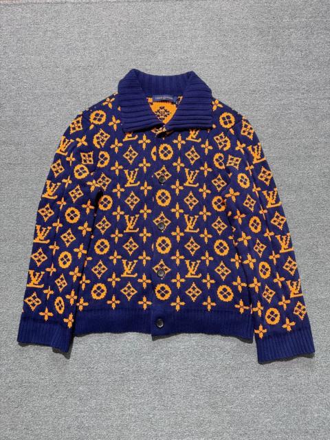 Louis Vuitton Louis Vuitton SS23 Deep Blue Monogram Print Long Sleeve Sweater