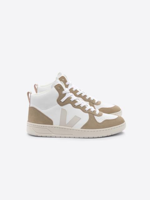 VEJA V-15 LEATHER WHITE PIERRE SAHARA