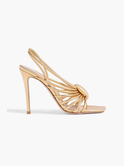 Gianvito Rossi Hellen metallic leather slingback sandals