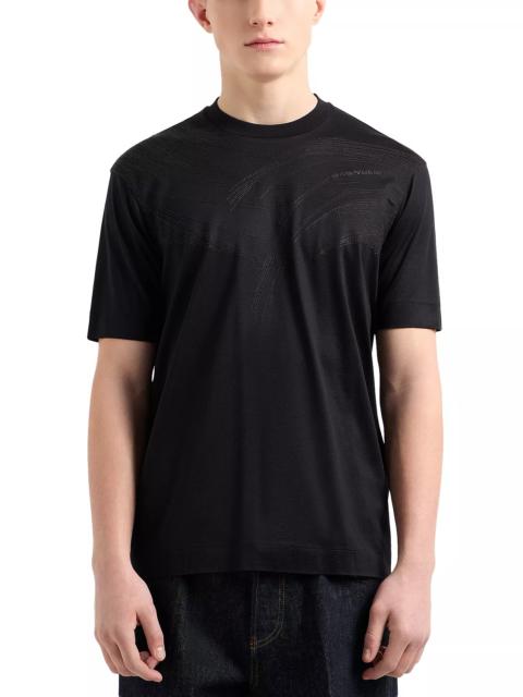 EMPORIO ARMANI Lyocell Blend Embroidered Motif Tee