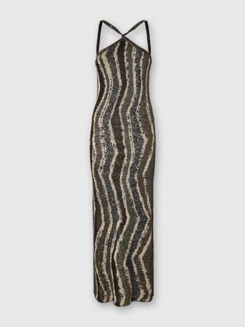 Missoni Missoni Long Dress With Wave Pattern in Brown at Nordstrom