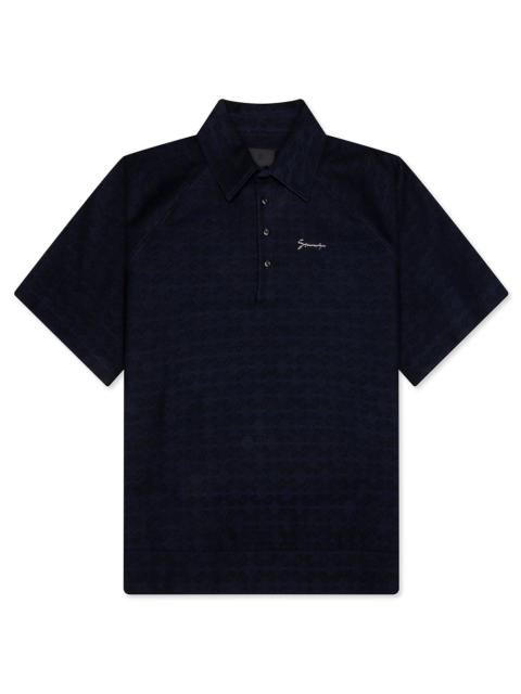 Givenchy MONOGRAM 72 JACQUARD POLO - BLACK/NAVY