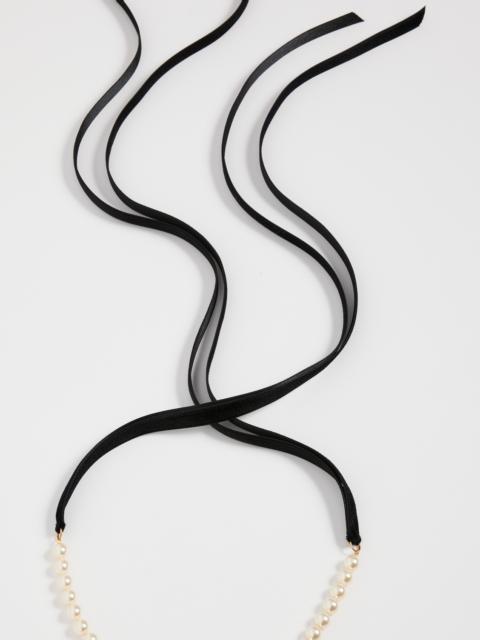 Jennifer Behr Pearl Ribbon Necklace