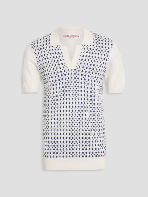 ORLEBAR BROWN Horton jacquard-knit silk and cotton-blend polo shirt