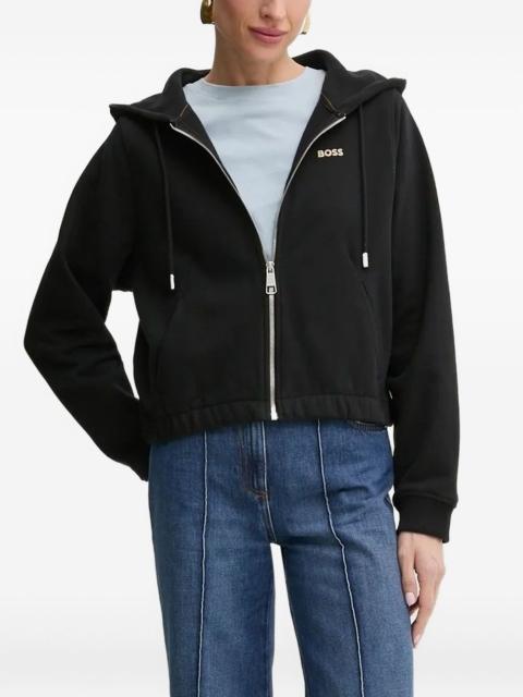 BOSS long-sleeve zip-front hooded