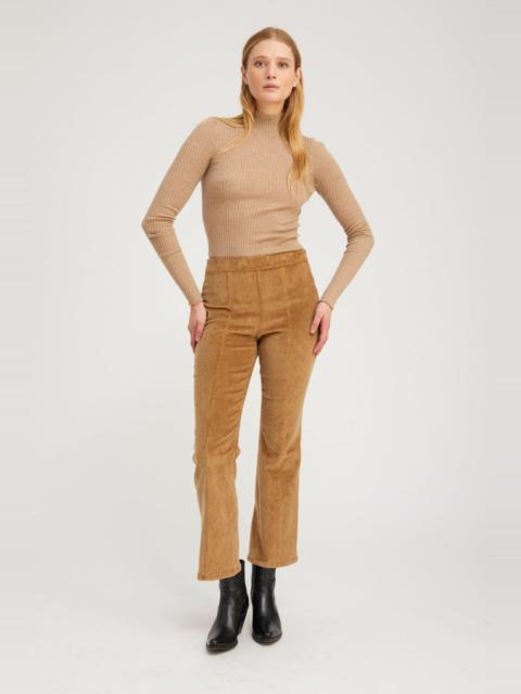 SPRWMN SEPIA CORDUROY ANKLE FLARE WITH PRINCESS SEAMS