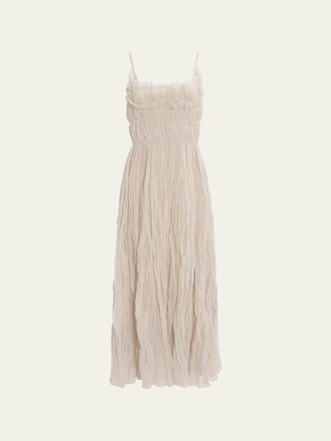 Altuzarra Brigitte Ruffled Cotton-Blend Midi Dress