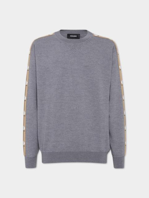 DSQUARED2 MAPLE LEAF TAPE SWEATER