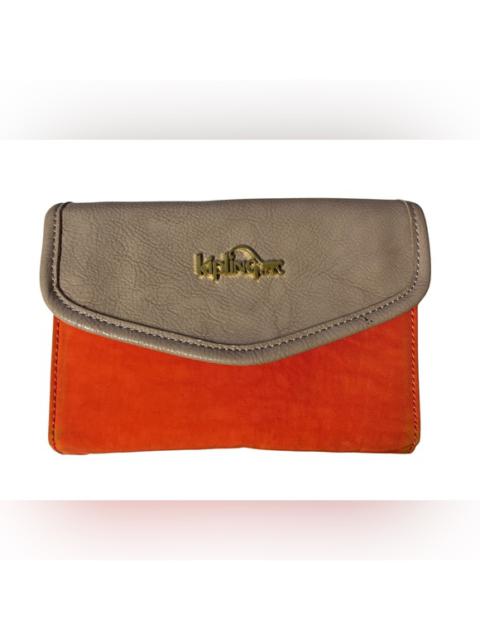 Other Designers Kipling Orange / Tan Nylon Small Crossbody Wallet and Clutch
