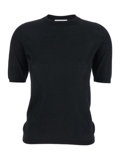 Max Mara Max Mara Women 'Gerico' Black Crewneck Sweater With Short Sleeves In Wool Woman