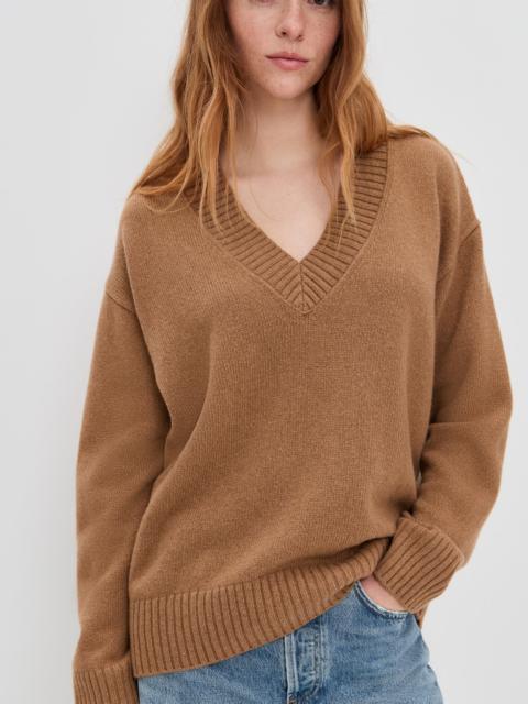 Reformation Jadey Cashmere Oversized V-Neck Sweater