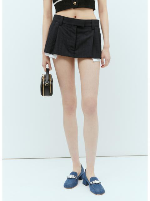 Miu Miu Miu Miu Women Pleated Pinstripe Mini Skirt