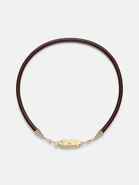 MARIE LICHTENBERG 18kt gold and leather necklace with sapphires