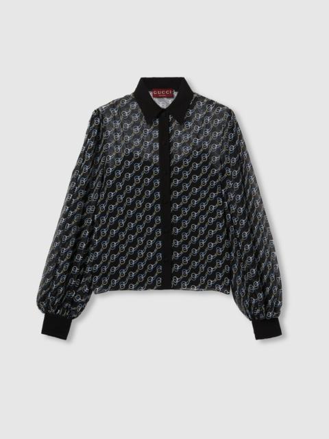 Printed silk creponne shirt