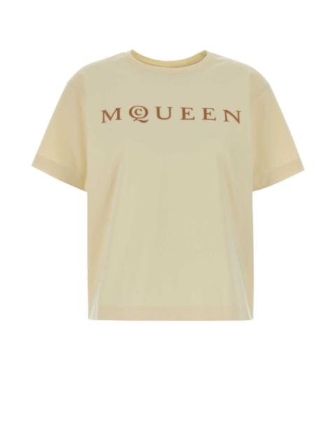 Alexander McQueen Alexander Mcqueen Women Cream Cotton T-Shirt