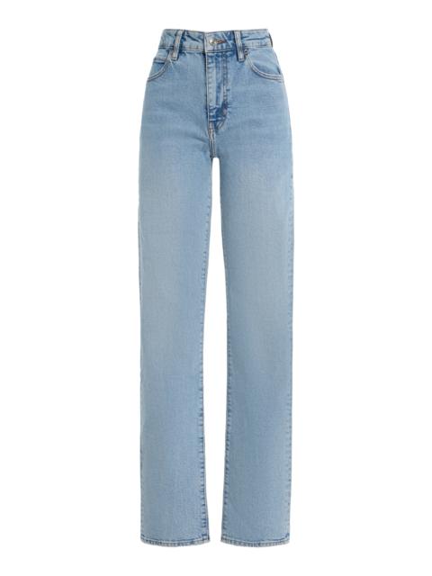 FRAME The Ruler Stretch High-Rise Straight-Leg Jeans light wash