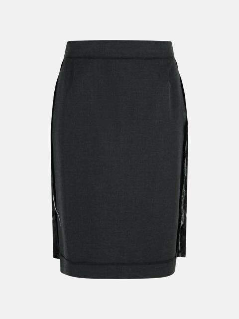 GRAPHITE WOOL BLEND SKIRT