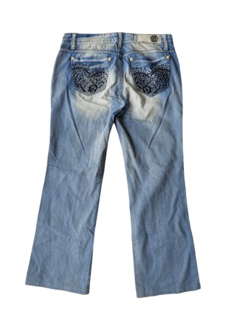 Hysteric Glamour EGOIST Luxury Jeans Rhinestone Embroidered Back Pocket Denim