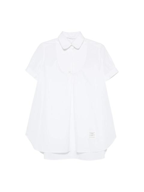 Thom Browne Poplin Cropped Short Sleeve Shirt Women