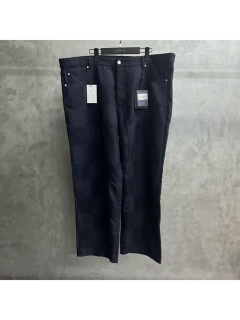 Louis Vuitton Louis Vuitton Grey Plaid Jacquard Straight-Leg Casual Trousers with Zip Fly