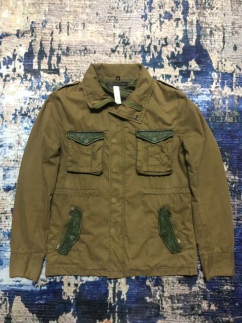 Other Designers Japanese Brand - Heritage Stone Cargo Pocket Jacket Leather Part Rare Design