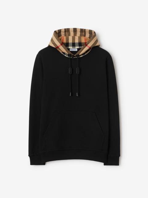 Burberry Check Hood Cotton Hoodie