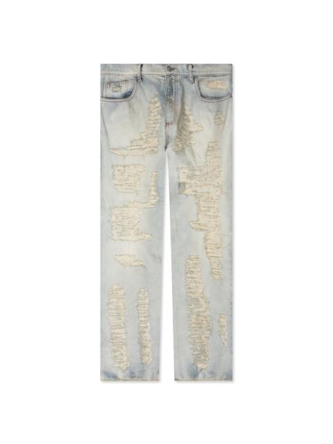 1017 ALYX 9SM DESTROYED EMBROIDERY JEAN - TAN DENIM BLUE