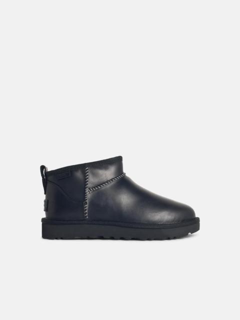 UGG 'CLASSIC ULTRA MINI LEATHER REGENERATE' BLACK BOOTS