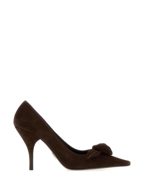 Prada Prada Women’s Suede Pumps with 10 cm Block Heel