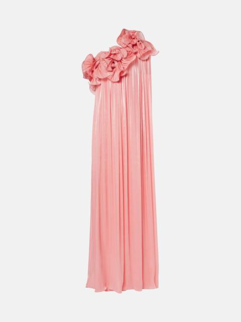 COSTARELLOS Charmain plissé georgette gown