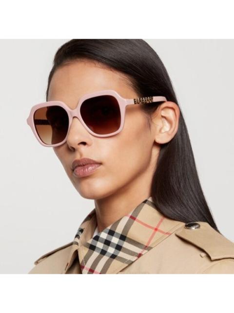 Burberry SALE! NEW Burberry BE4389 406113 Pink Brown Oversized Square Women Sunglasse