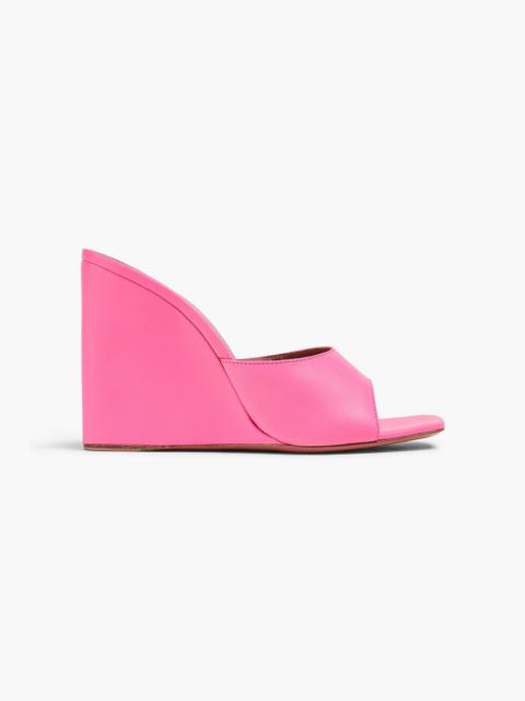 Amina Muaddi Lupita 95 leather wedge mules