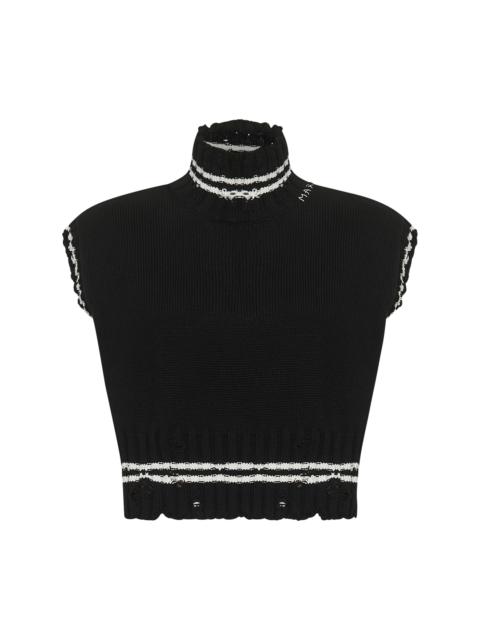 Marni Black cotton cropped vest