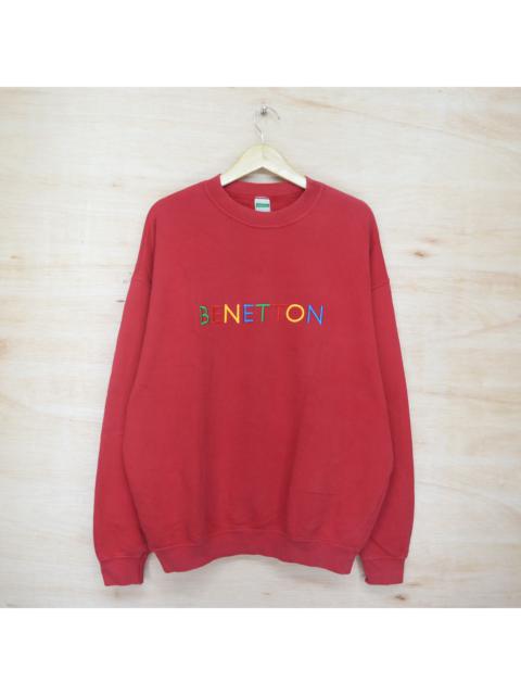 Other Designers Vintage 90s United Color Of BENETTON Big Logo Embroidered Sweater Sweatshirt Pullover Jumper Made In