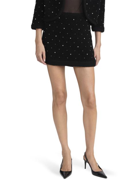 FRAME FRAME The Embellished Knit Wool Blend Miniskirt in Black at Nordstrom