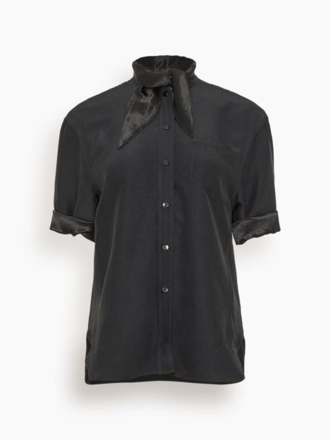 MARIA McMANUS Short Sleeve Tie Shirt in Black