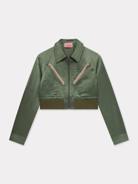 KENZO Cropped bomber in satin linen