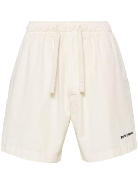 Palm Angels Monogram Studded Sweatshorts White