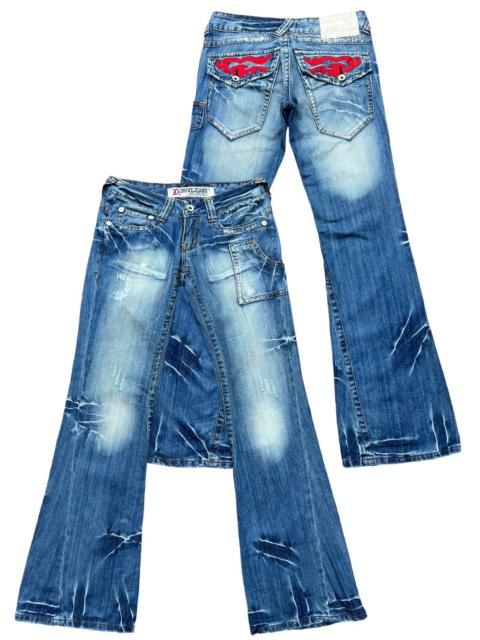 If Six Was Nine - Drive Mud Wash Distressed Lowrise Denim Flare Jeans 29x32