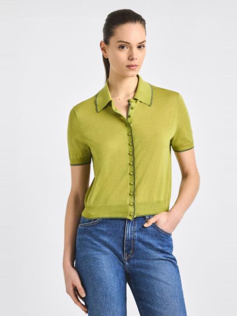 DEREK LAM 10 CROSBY DORELLA SHORT SLEEVE POLO SWEATER